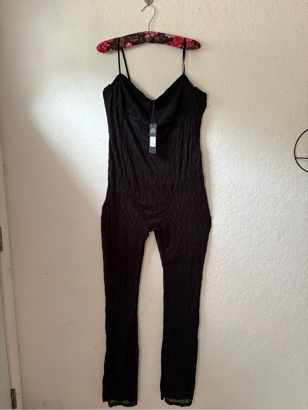 Fashion Nova Evening Glow Lace Jumpsuit Black